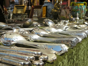 The Saleya Market on Mondays is full of silver, antiques and treasures