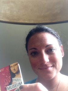 Me with my museum pass and my impression of Mona Lisa